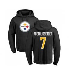 Football Pittsburgh Steelers #7 Ben Roethlisberger Black Name & Number Logo Pullover Hoodie