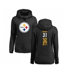 Football Women's Pittsburgh Steelers #31 Donnie Shell Black Backer Pullover Hoodie