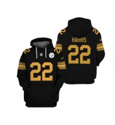 Men's Pittsburgh Steelers #22 Najee Harris 2021 Black Pullover Football Hoodie