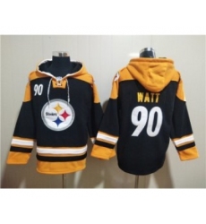 Men's Pittsburgh Steelers #90 T.J. Watt Black Ageless Must-Have Lace-Up Pullover Hoodie
