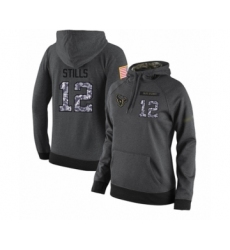 Football Women's Houston Texans #12 Kenny Stills Stitched Black Anthracite Salute to Service Player Performance Hoodie