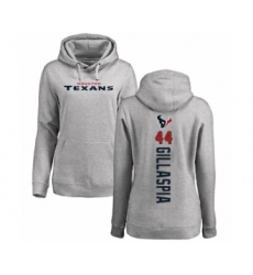 Football Women's Houston Texans #44 Cullen Gillaspia Ash Backer Pullover Hoodie