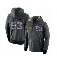 Football Men's Minnesota Vikings #93 Shamar Stephen Stitched Black Anthracite Salute to Service Player Performance Hoodie