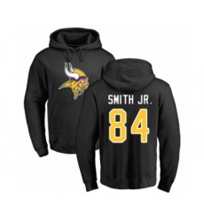 Football Minnesota Vikings #84 Irv Smith Jr. Black Name & Number Logo Pullover Hoodie