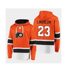 Men's Philadelphia Flyers #23 Oskar Lindblom Orange All Stitched Sweatshirt Hoodie