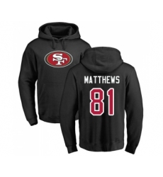 Football San Francisco 49ers #81 Jordan Matthews Black Name & Number Logo Pullover Hoodie
