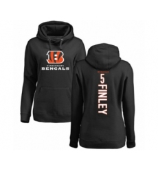 Football Women's Cincinnati Bengals #5 Ryan Finley Black Backer Pullover Hoodie