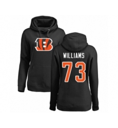 Football Women's Cincinnati Bengals #73 Jonah Williams Black Name & Number Logo Pullover Hoodie