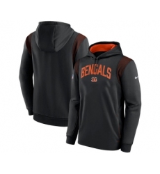Men's Cincinnati Bengals Black Sideline Stack Performance Pullover Hoodie