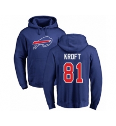 Football Buffalo Bills #81 Tyler Kroft Royal Blue Name & Number Logo Pullover Hoodie