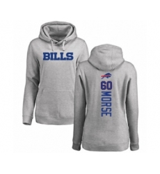 Football Women's Buffalo Bills #60 Mitch Morse Ash Backer Pullover Hoodie