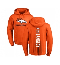 Football Denver Broncos #12 Brendan Langley Orange Backer Pullover Hoodie