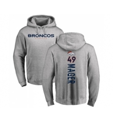 Football Denver Broncos #49 Craig Mager Ash Backer Pullover Hoodie