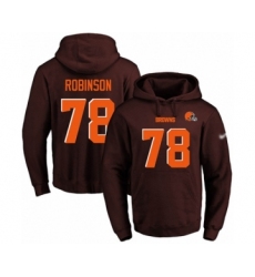 Football Men's Cleveland Browns #78 Greg Robinson Brown Name & Number Pullover Hoodie