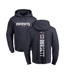 Football New England Patriots #13 Phillip Dorsett Navy Blue Backer Pullover Hoodie
