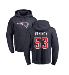 Football New England Patriots #53 Kyle Van Noy Navy Blue Name & Number Logo Pullover Hoodie