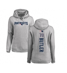 Football Women's New England Patriots #70 Adam Butler Ash Backer Pullover Hoodie