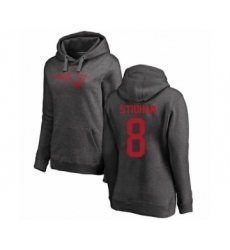 Football Women's New England Patriots #8 Jarrett Stidham Ash One Color Pullover Hoodie
