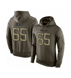 Football Men's Oakland Raiders #65 Jordan Devey Green Salute To Service Pullover Hoodie