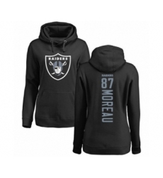 Football Women's Oakland Raiders #87 Foster Moreau Black Backer Pullover Hoodie