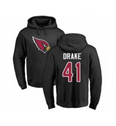 Football Arizona Cardinals #41 Kenyan Drake Black Name & Number Logo Pullover Hoodie