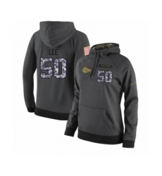 Football Women's Kansas City Chiefs #50 Darron Lee Stitched Black Anthracite Salute to Service Player Performance Hoodie