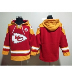 Men's Kansas City Chiefs Blank Red Lace-Up Pullover Hoodie