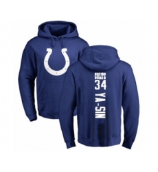 Football Indianapolis Colts #34 Rock Ya-Sin Royal Blue Backer Pullover Hoodie