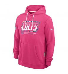 Men's Indianapolis Colts Pink 2026 Crucial Catch Sideline Standard Issue Dri-FIT Pullover Hoodie