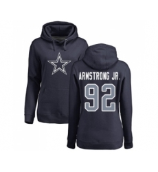 Football Women's Dallas Cowboys #92 Dorance Armstrong Jr. Navy Blue Name & Number Logo Pullover Hoodie