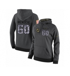 Football Women's Miami Dolphins #60 Robert Nkemdiche Stitched Black Anthracite Salute to Service Player Performance Hoodie