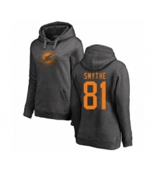 Football Women's Miami Dolphins #81 Durham Smythe Ash One Color Pullover Hoodie