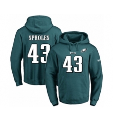 Football Men's Philadelphia Eagles #43 Darren Sproles Green Name & Number Pullover Hoodie