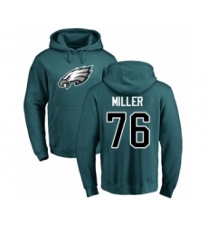 Philadelphia Eagles #76 Shareef Miller Green Name & Number Logo Pullover Hoodie