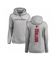 Football Women's Atlanta Falcons #32 Qadree Ollison Ash Backer Pullover Hoodie