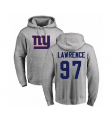 Football New York Giants #97 Dexter Lawrence Ash Name & Number Logo Pullover Hoodie