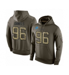 Football Men's Detroit Lions #96 Mike Daniels Green Salute To Service Pullover Hoodie