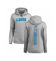 Football Women's Detroit Lions #26 C.J. Anderson Ash Backer Pullover Hoodie