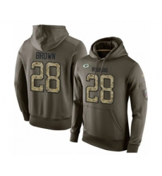 Football Men's Green Bay Packers #28 Tony Brown Green Salute To Service Pullover Hoodie