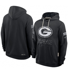 Men's Green Bay Packers Black 2026 Salute to Service Sideline Dri-FIT Pullover Hoodie