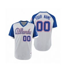 Custom Braves White 1974 Turn Back the Clock Authentic Jersey