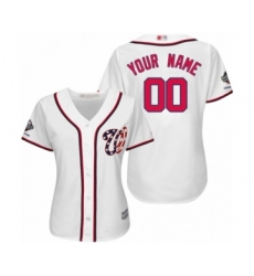 Women's Washington Nationals Customized Authentic White Home Cool Base 2019 World Series Champions Baseball Jersey