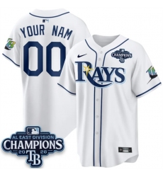 Men's Tampa Bay Rays ACTIVE PLAYER Custom White 2026 AL East Champions Patch Limited Stitched Baseball Jersey