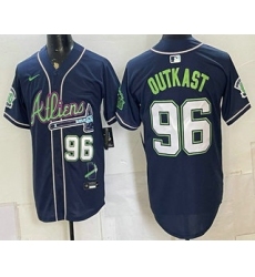 Men's Atlanta Braves #96 Outkast Navy Galaxy With Outkast Vapor Limited Stitched Jersey