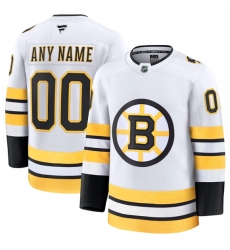 Men's Boston Bruins Active Player Custom White 2025 Away Stitched Hockey Jersey