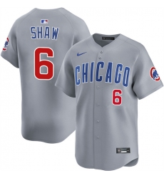 Men's Chicago Cubs #6 Matt Shaw Grey Limited Stitched Baseball Jersey