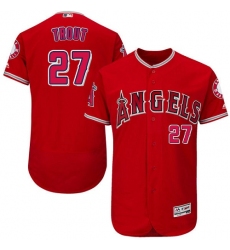 Men's Majestic Los Angeles Angels of Anaheim #27 Mike Trout Authentic Red Alternate Cool Base MLB Jersey