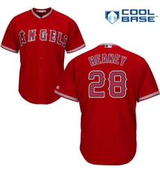 Men's Majestic Los Angeles Angels of Anaheim #28 Andrew Heaney Replica Red Alternate Cool Base MLB Jersey