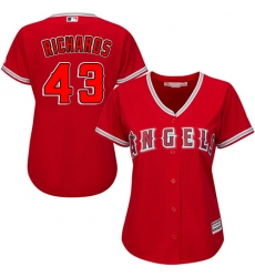 Women's Majestic Los Angeles Angels of Anaheim #43 Garrett Richards Replica Red Alternate MLB Jersey