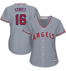 Women's Majestic Los Angeles Angels of Anaheim #16 Huston Street Replica Grey Road Cool Base MLB Jersey